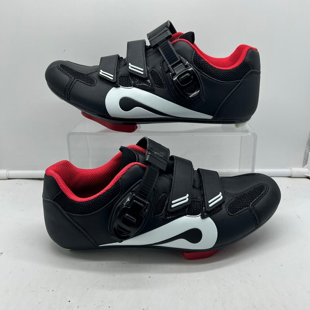 Peloton Cycling Shoes Womens 39 US 8 Black Red Bicycle Athletic Clips